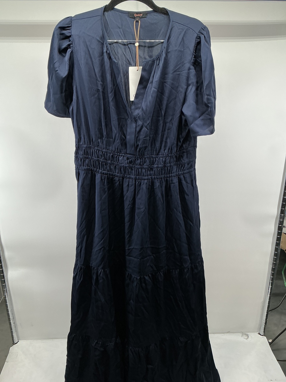 Washable Stretch Silk Tiered Maxi Dress